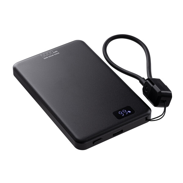 Powerbank sans fil magnétique 15W WATTRON PRO V ALU - noir / 5000 mAh
