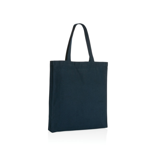 Sac tote en coton recyclé avec soufflet Impact AWARE™ - Bleu Marine
