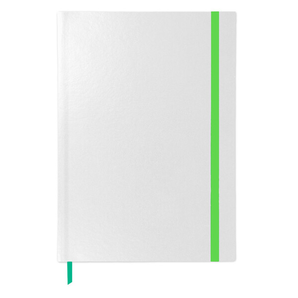A5 paper hard cover notebook with your design printed sheets - Pale Green / Fluorescent Green