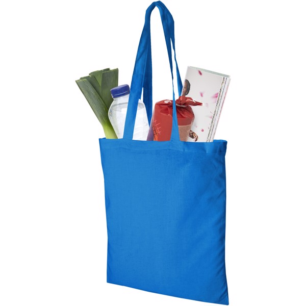 Sac shopping coton Madras 140 gr/m² 7L - Bleu process