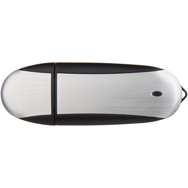 USB stick Oval - Solid black / Silver / 16GB