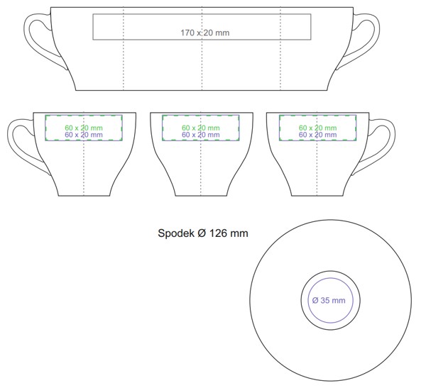 Cup Verona Bianco Set 0ml white - White / 150 ml