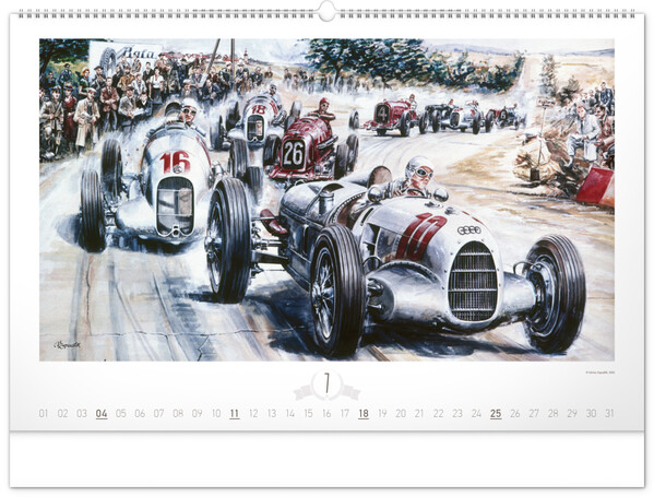 Notique Nástěnný Kalendář Oldtimers – Václav Zapadlík 2027, 64 x 42 cm