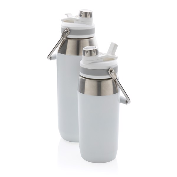 Vacuum stainless steel dual function lid bottle 500ml - White