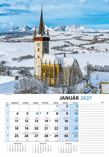 Nástenný Kalendár Slovensko Z Výšky 2027