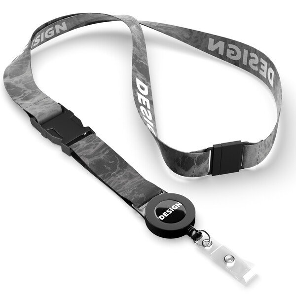 Detachable polyester sublimation badge reel lanyard - 20mm width / Safety breakaway