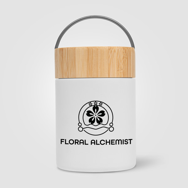 Reborn Recycled Stainless Steel Food Container - 500 ml - White / Silkscreen