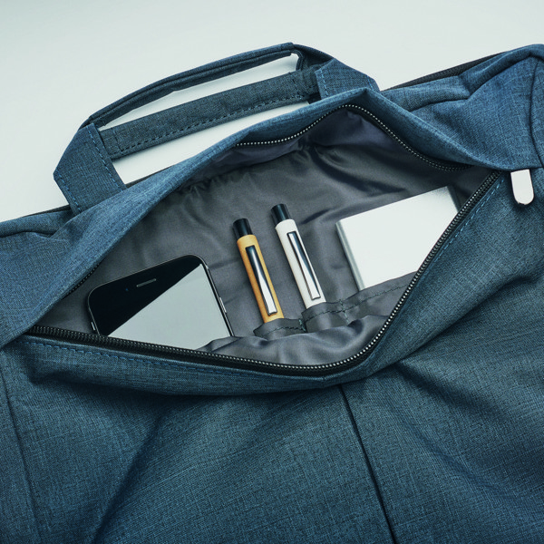 Laptop bag in 2 tone 360d Stockholm - Blue