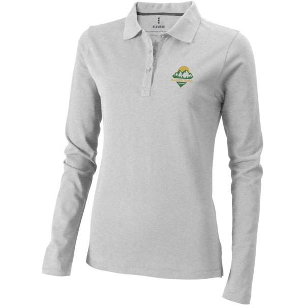 Polo manches longues femme Oakville - Gris mélangé / M