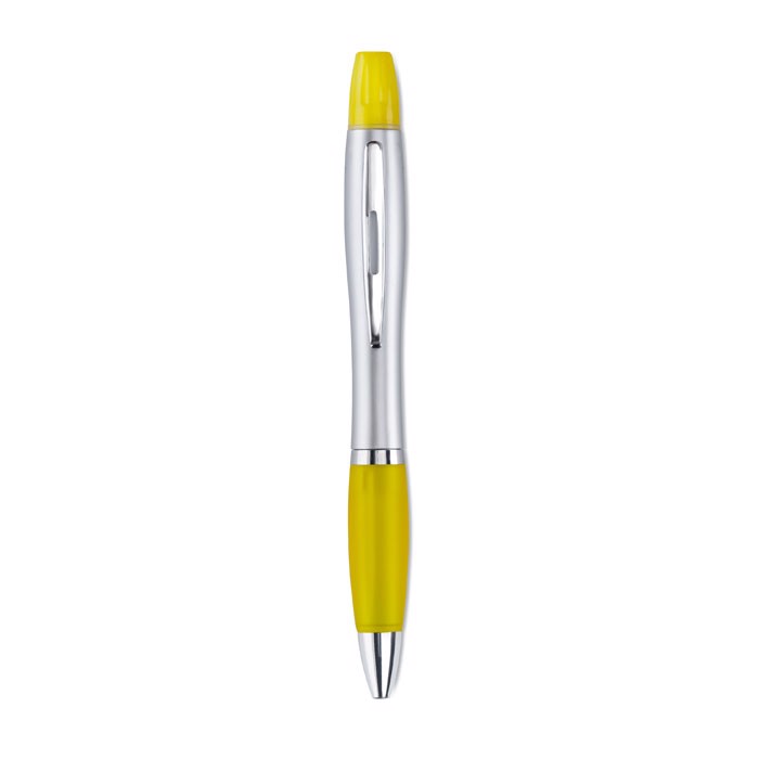 2w1 długopis i zakreślacz Rio Duo - żółty