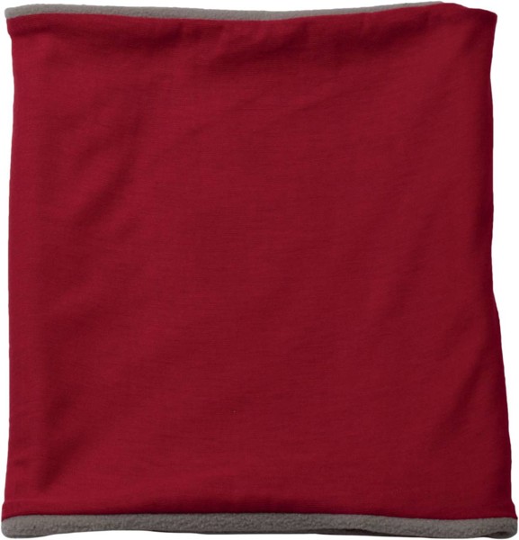 Fleece-Lined Neckwarmer - Red / Light Grey