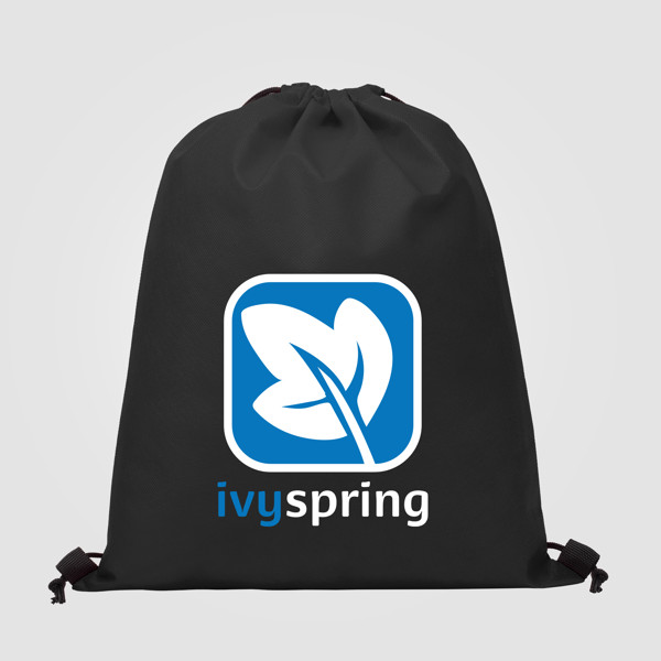 Ibiza - Drawstring Backpack - Black / Heat transfer