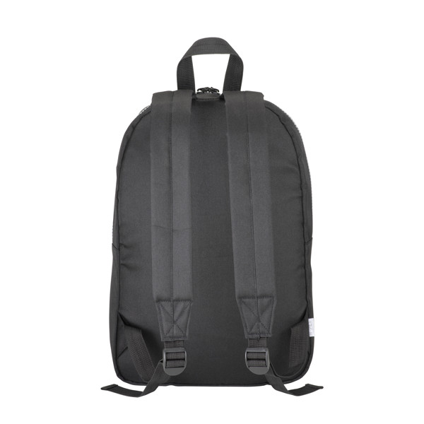 Laptop Backpack In Recycled Pet With A Melange Effect - Black