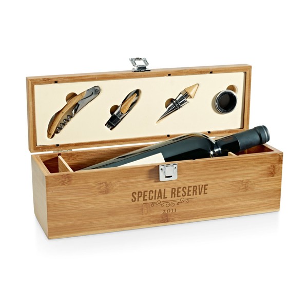 SYRAH. Set à vin en bambou, ABS et acier inoxydable