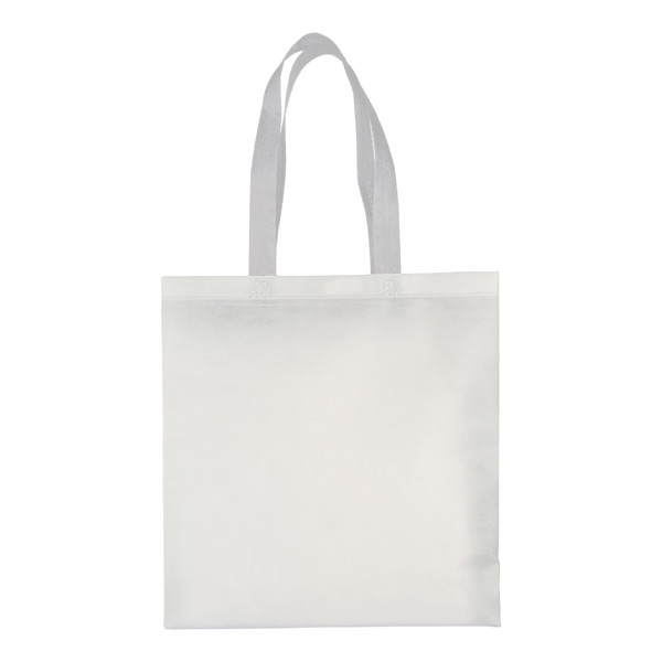 Laminated, Heat-Sealed 100 G/M2 Non-Woven Fabric Shopping Bag With Gusset And Long Handles - White