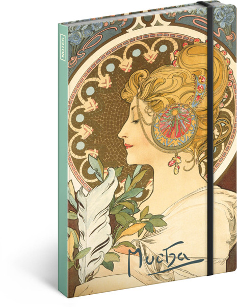 Notique Notes Alfons Mucha – Pero, Nelinkovaný, 13 x 21 cm