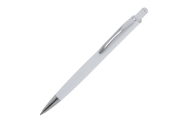 Stylo-bille Monaco métal toucher doux - Blanc