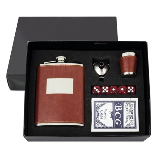FLASK AND GAMES SET "SHELBY"