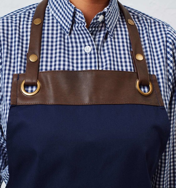 'Espresso' Bib Apron - Khaki / Brown