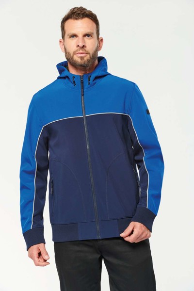 Unisex 3-Layer Two-Tone Bionic Softshell Jacket - Black / Dark Grey / M