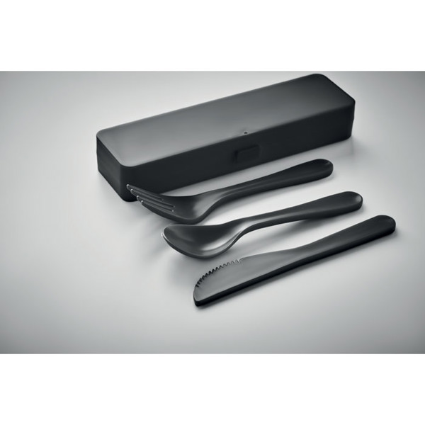 Cutlery set  PP Rigata - Black