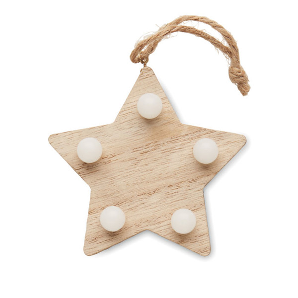 MB - Wooden weed star with lights Lalie