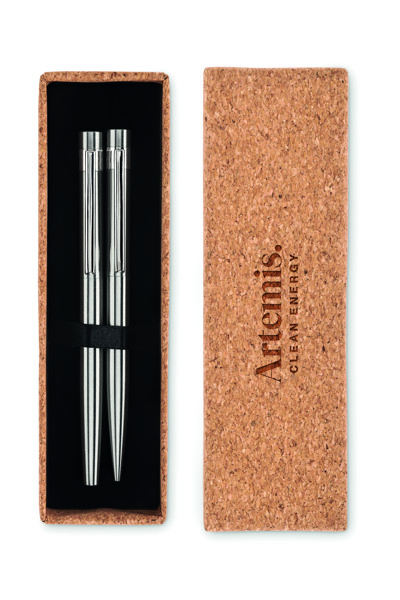 Canetas de aço inox reciclado Graz Set