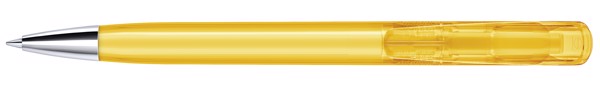 Senator® Challenger Clear Mt, Balpen Met Drukmechanisme Met Metalen Punt - Geel Bij Benadering PMS 7408