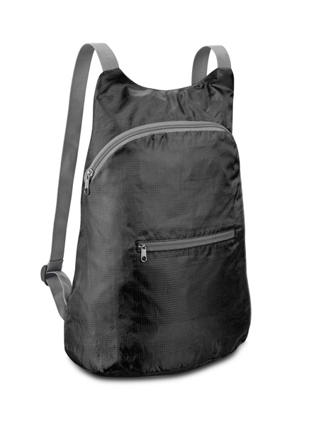 BARCELONA. Faltbarer Rucksack aus 210D Ripstop Polyester - Schwarz