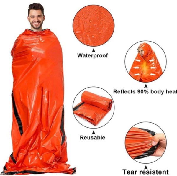 Emergency outdoor thermal sleeping bag