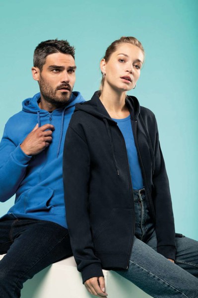 Full Zip Hooded Sweatshirt - Light Royal Blue / XS