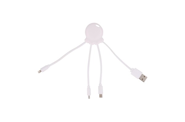 Xoopar Eco polnilni kabel, reciklirana plastika, RPET - Bela