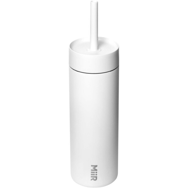 Bouteille d’eau MiiR Sipper de 473 ml avec paille - Blanc
