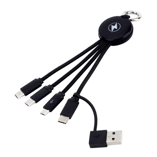 Nabíjecí USB kabel LED 6v1 UC060 - BLACK