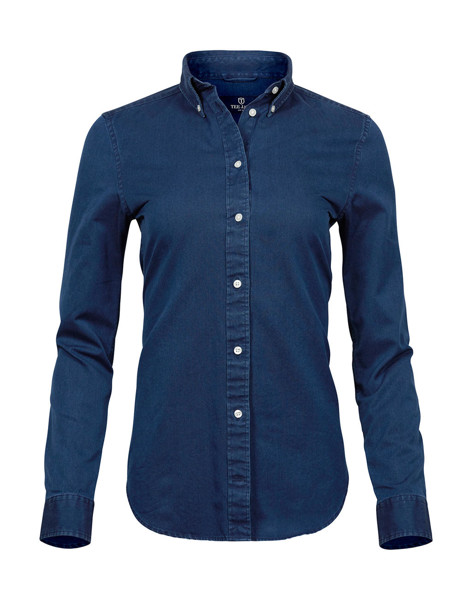 Ladies Casual Twill Shirt - Indigo / 3XL