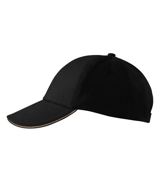 Čepice Unisex Malfini® Sandwich 6P - Černá / nastavitelná
