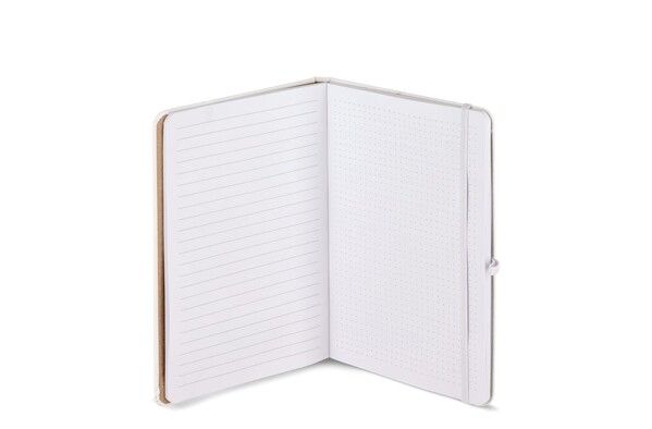 Carnet Olmo à couverture rigide en PU A5 avec notes autocollantes - Blanc