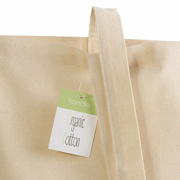 Organic Cotton Shopping Bag, 140 G/M2, Long Handles And Gusset