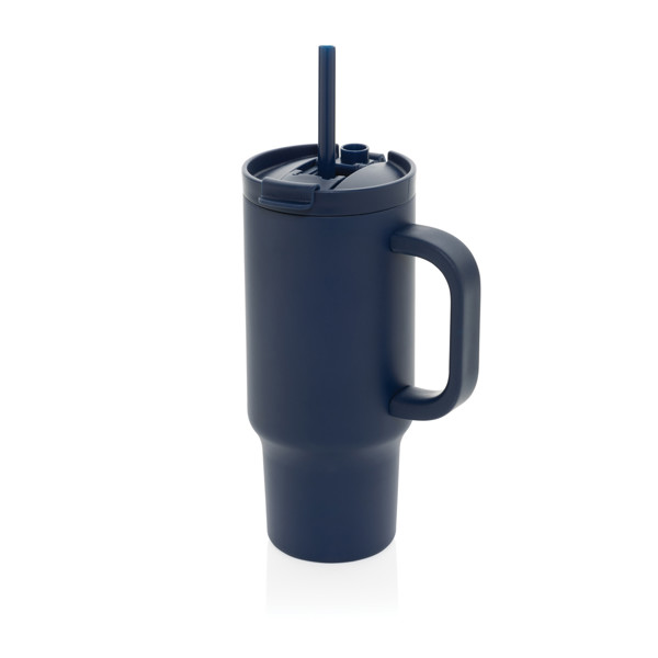 Mug 480 ml étanche en acier inoxydable recyclé RCS Cruiser - Bleu Marine