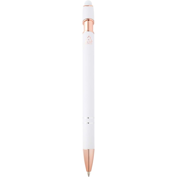 Stylo bille Nanna avec finition or rose - Blanc