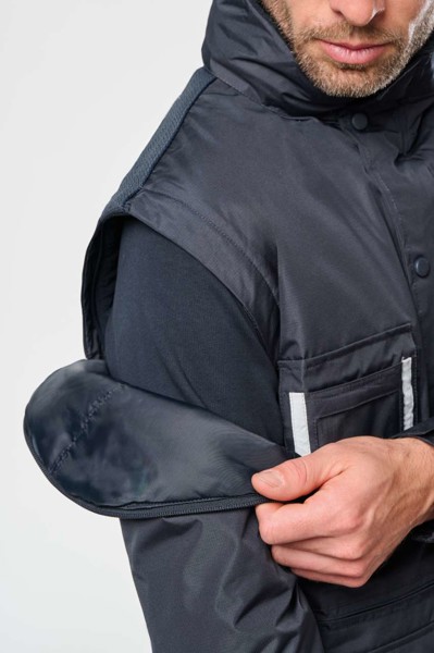 Detachable-Sleeved Workwear Parka - S