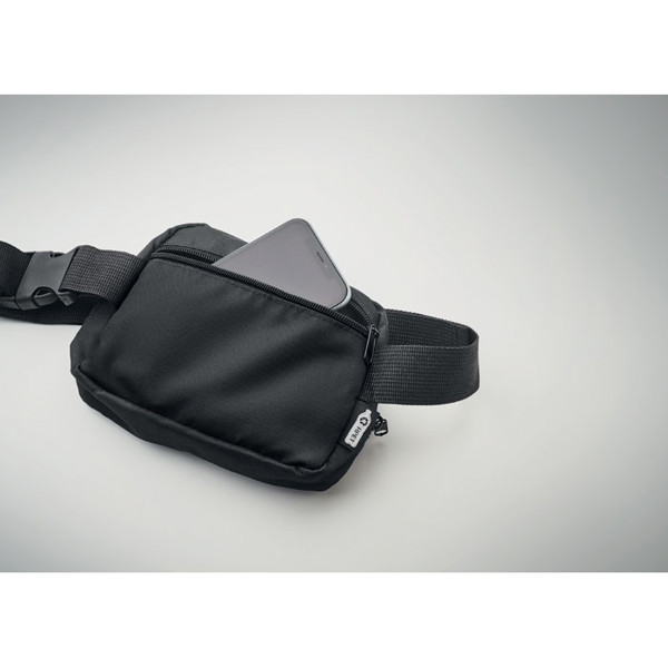 300D RPET polyester waist bag Toshi - Black