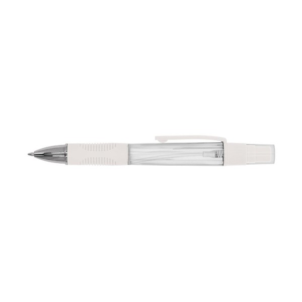 STYLO BILLE AVEC VAPORISATEUR 4 ml SOLUTION HYDROALCOOLIQUE - Blanc