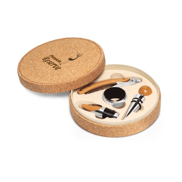 MORETO. Súprava na víno so 4 kusy z bambusu, nehrdzavejúcej ocele a ABS