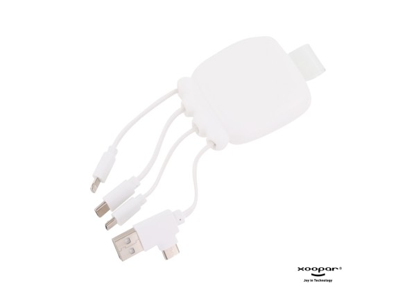 3192 | Xoopar Octopus Gamma 2 Bio Charging cable with 3.000mAh Powerbank - White