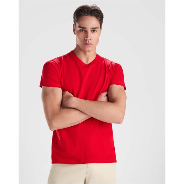 T-shirt a maniche corte con scollo a V da uomo Samoyedo - Bianco / S