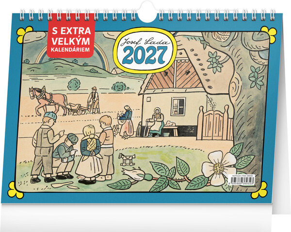 Notique Stolní Kalendář Josef Lada S Extra Velkým Kalendáriem 2027, 30 x 21 cm