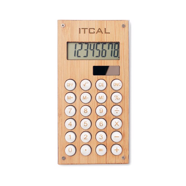 Kalkulator Calcubam, 8 mest, ohišje iz bambusa