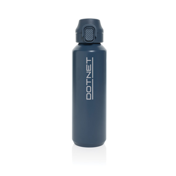 Bouteille de sport  600ML en acier recyclé RCS Via - Bleu Marine