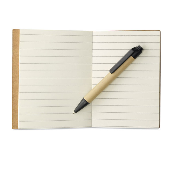 Recycled notebook with pen Cartopad - Black